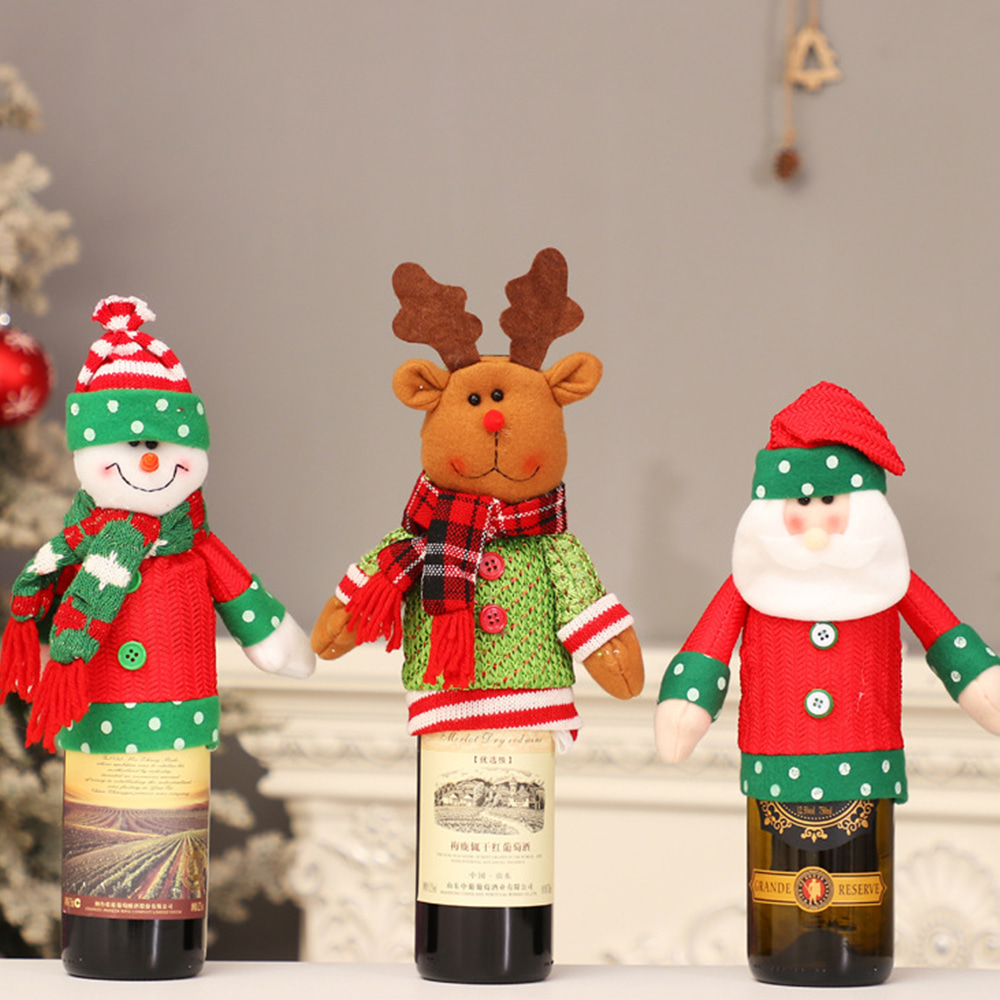 크리스마스 와인 커버 트리 산타 인형 장식 포토존 홈파티 꾸미기 소품