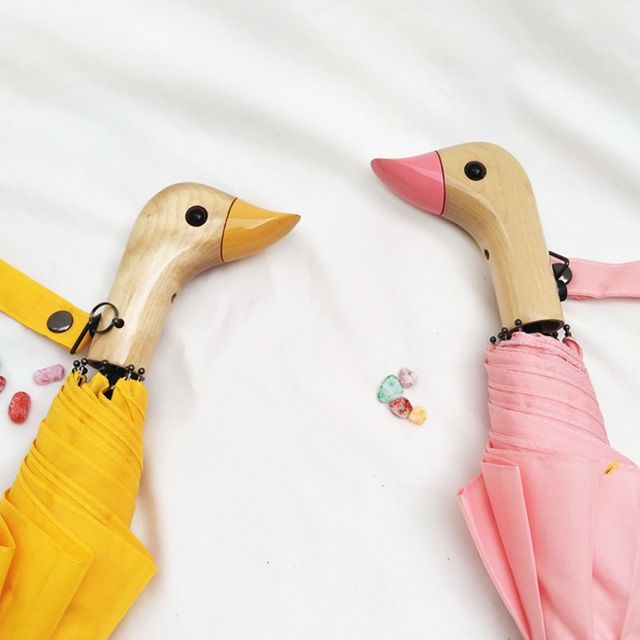 오리우산 비둘기 우산 자동 수동 3단 2단 접이식 특이한 양산 나무 휴대용 원터치 다이소