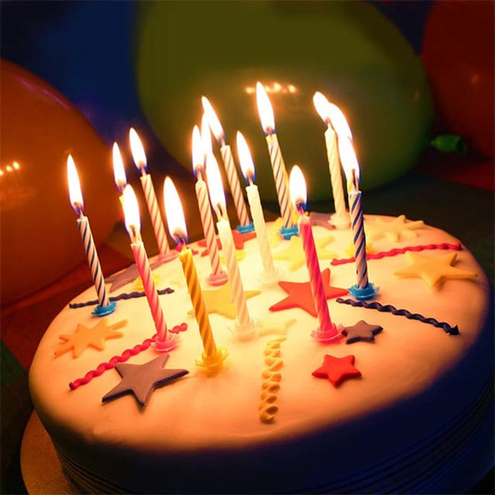 메탈 컬러 미니초 생일초 케이크초 파티초 10개SET