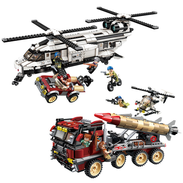헬리콥터와 미사일 계몽 어린이 조립 블럭 (3207~8)