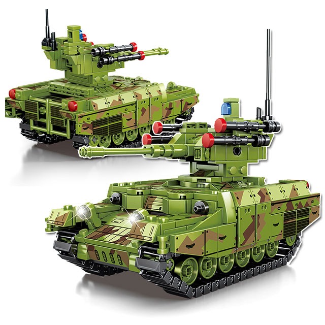 레고 호환 셈보 1672 탱크 BMPT 화력 지원 전투차 전시 군사 생존전쟁 시리즈 블럭