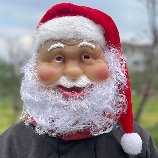 모아 산타 가면 산타클로스 할아버지 수염 마스크 크리스마스 머리띠 인생네컷 소품 다이소