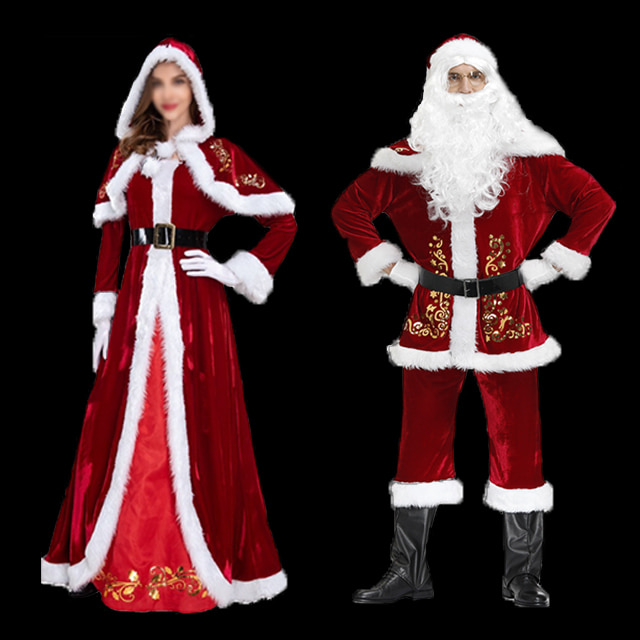 모아 고급 산타옷 남자 여자 산타복 크리스마스 산타 할아버지 옷 성인 의상 망토 다이소