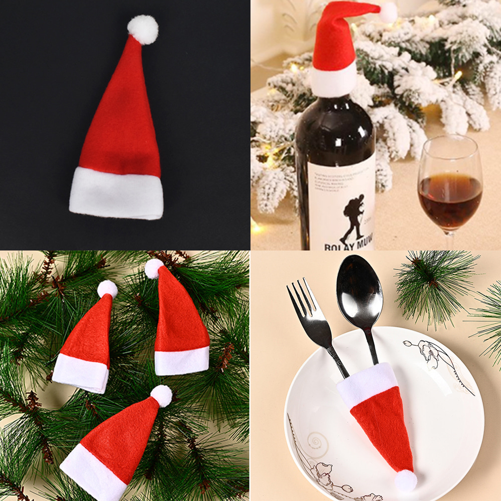 크리스마스와인커버 산타 와인 모자 커버 크리스마스 와인병 데코 포토존 테이블 장식