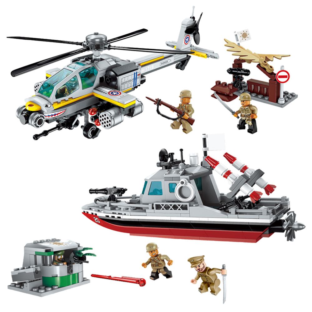 모아 레고 블럭 호환 장난감 헬리콥터 전함 밀리터리 전투함 배 요트 계몽 조립 1719