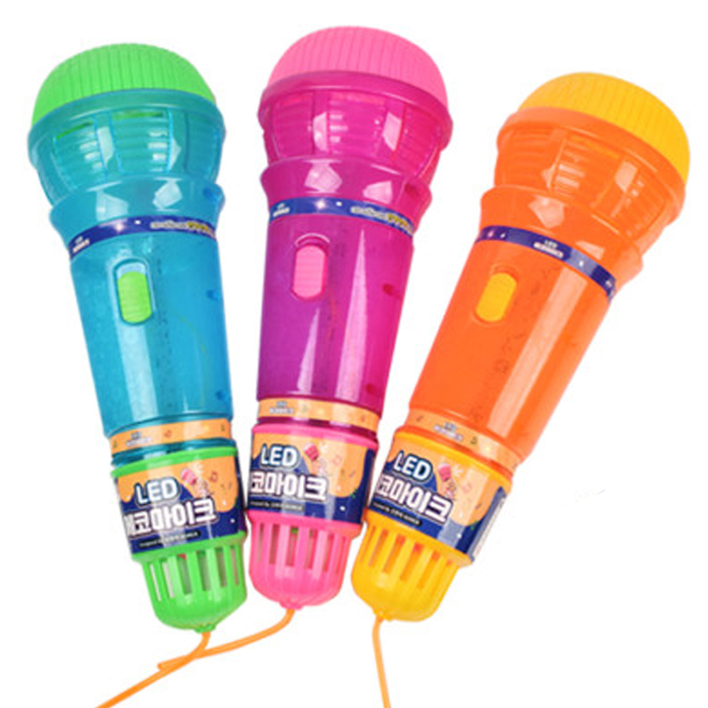 마이크장난감 LED 불빛 무선 에코 마이크 유아 어린이 장난감 코인 노래방 아이돌 가수